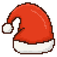 Santa cap. Natale cappello pixel arte icona png