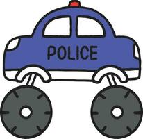 Toy Car Cartoon Illustration Rescue Monster Police Car vector