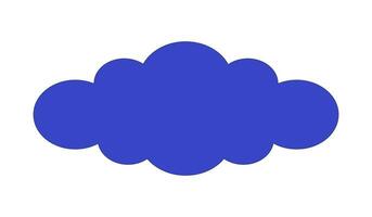 Single cloud 2D linear cartoon object. Cloudy weather. Fluffy shape cumulus isolated line vector element white background. Simplicity. Meteorology forecast overcast color flat spot illustration