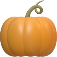 3D Warm Orange Pumpkin in autumn season in Halloween festival and thanksgiving holiday png