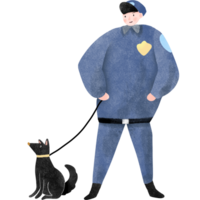 policial com cachorro png