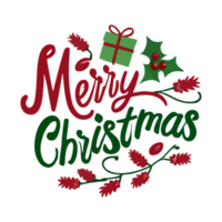 Merry Christmas hand drawn typography lettering png