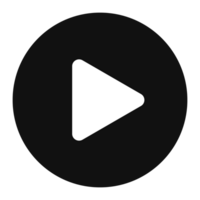 Modern video play button icon png