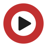 Modern video play button icon png