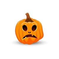 Pumpkin on white background. The main symbol of the Happy Halloween holiday. vector