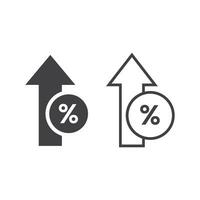 Increase rate simple black line icon isolated vector illustration.