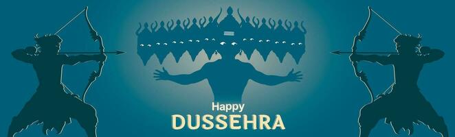 Happy Dussehra festival of India. of Lord Rama killing Ravana. vector illustration, Dussehra Navratri poster festival of India banner