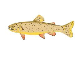 Apache Trout or Arizona Trout Side View WPA Art vector