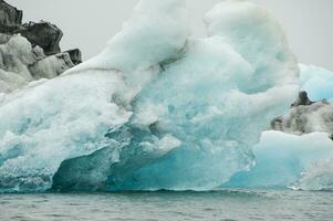 Icebergs in Jokulsarlon, a glacial lake in Iceland photo