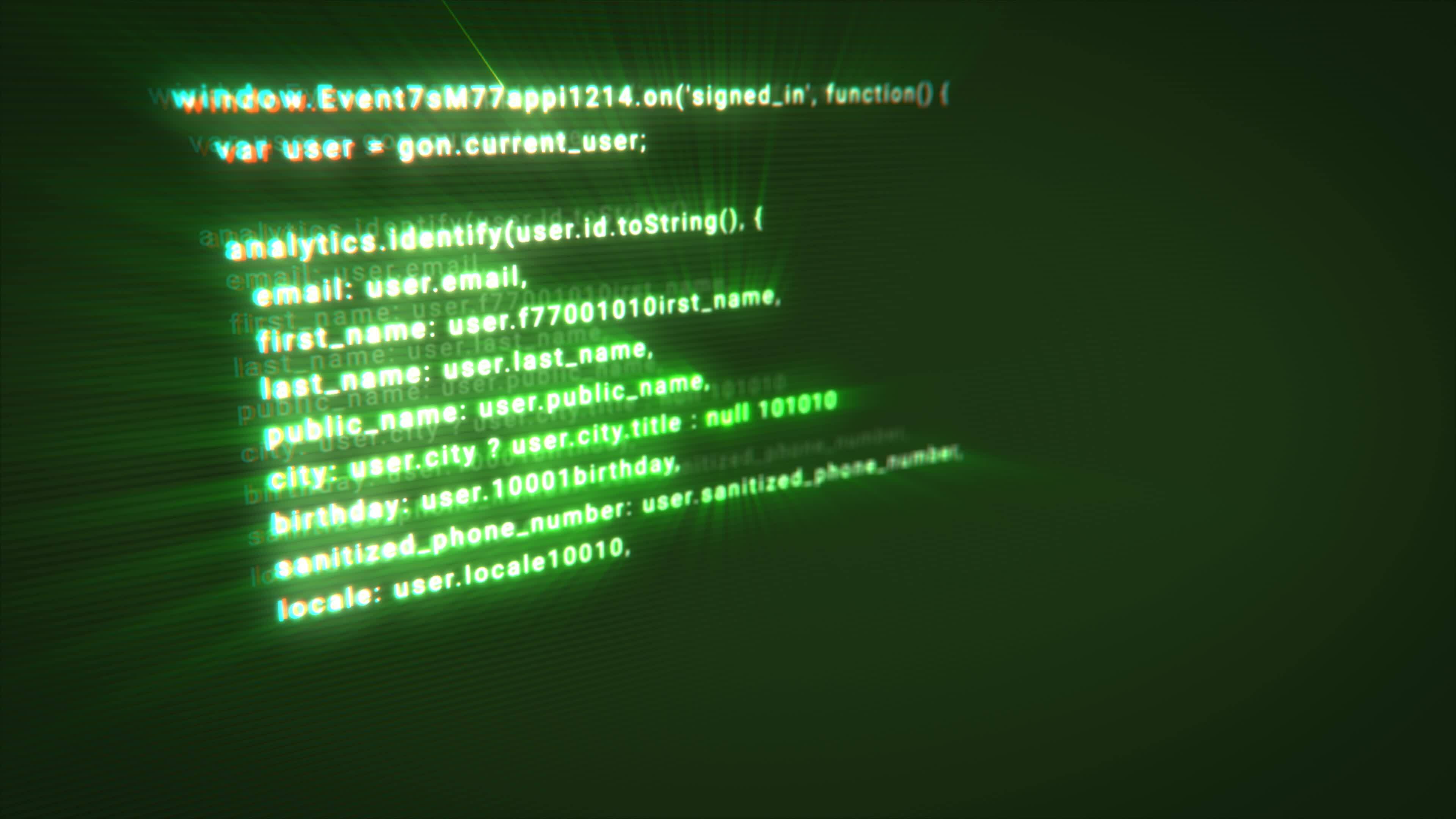 Typing a digital code by a programmer in a programming language ...