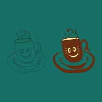 coffee cup set. mug of tea. collection of vector icons