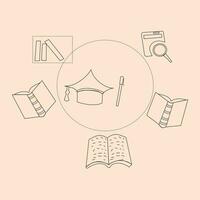 Flat Education line art  Collection Vector. eps 10 vector