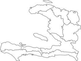 kaart van Haïti met gedetailleerd land kaart, lijn kaart. png