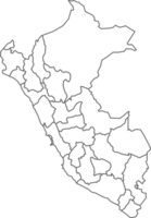 kaart van Peru met gedetailleerd land kaart, lijn kaart. png
