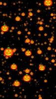 Halloween Jackolantern Pumpkin Emoji Fly Through Background video