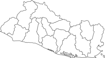 kaart van el Salvador met gedetailleerd land kaart, lijn kaart. png