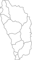 mapa de dominica con detallado país mapa, línea mapa. png