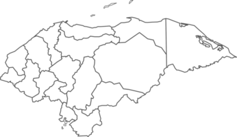 Map of Honduras with detailed country map, line map. png