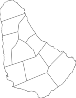 Map of Barbados with detailed country map, line map. png