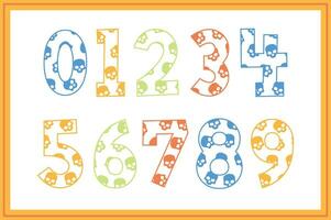 Versatile Collection of Skull Numbers for Various Uses vector