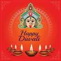 vector glittering religious diwali festival beautiful lamps background