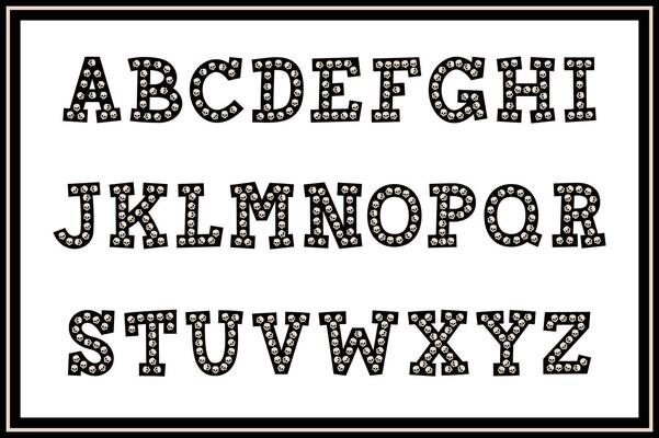 Versatile Collection of Skull Alphabet Letters for Various Uses