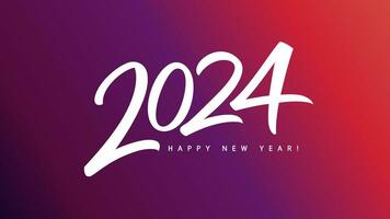 Happy New Year 2024 lettering, logo design. Vector illustration