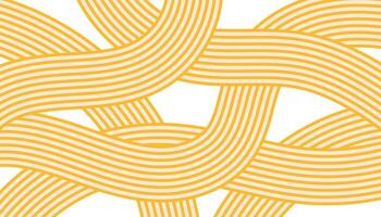 Yellow noodle texture. Abstract asian ramen ornament with wave lines. vector