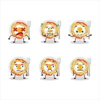 Noodles cartoon in character with nope expression vector
