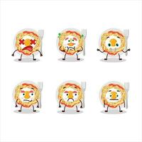 Noodles cartoon in character with nope expression vector