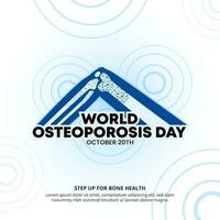 Square World Osteoporosis Day background with illustration of porous bone vector