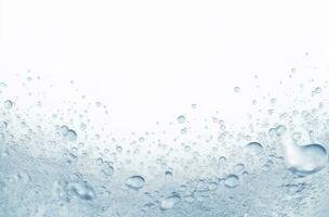 un ola de puro transparente primavera agua en un blanco antecedentes. ai generado foto