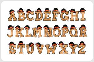 Versatile Collection of Cookie With Hat Alphabet Letters for Various Uses vector