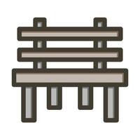 Bench Vector Thick Line Filled Colors Icon For Personal And Commercial Use.