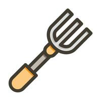 Garden Fork Vector Thick Line Filled Colors Icon For Personal And Commercial Use.