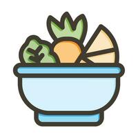 Salad Vector Thick Line Filled Colors Icon For Personal And Commercial Use.