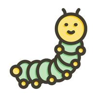 Caterpillar Vector Thick Line Filled Colors Icon For Personal And Commercial Use.