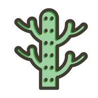 cactus vector grueso línea lleno colores icono para personal y comercial usar.