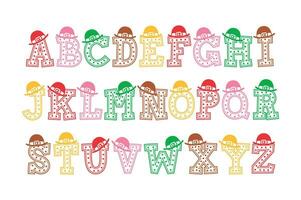 Versatile Collection of Cookie With Hat Alphabet Letters for Various Uses vector