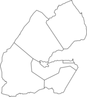 kaart van Djibouti met gedetailleerd land kaart, lijn kaart. png