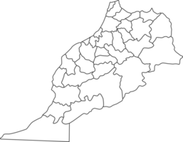 Map of Morocco with detailed country map, line map. png