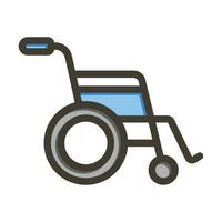 Wheelchair Vector Thick Line Filled Colors Icon For Personal And Commercial Use.