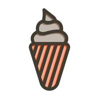 Ice Cream Vector Thick Line Filled Colors Icon For Personal And Commercial Use.