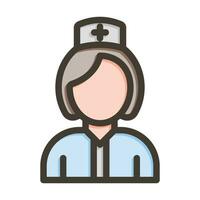 Nurse Vector Thick Line Filled Colors Icon For Personal And Commercial Use.