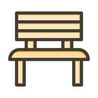 Bench Vector Thick Line Filled Colors Icon For Personal And Commercial Use.