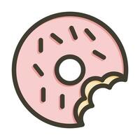 Donut Vector Thick Line Filled Colors Icon For Personal And Commercial Use.