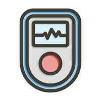 Pulse Oximeter Vector Thick Line Filled Colors Icon For Personal And Commercial Use.