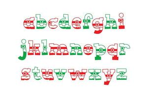 versátil colección de Papa Noel claus alfabeto letras para varios usos vector