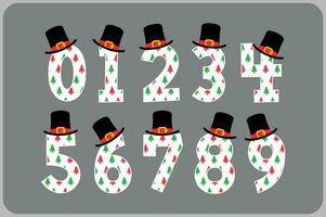 Versatile Collection of Christmas Tree Numbers for Various Uses vector