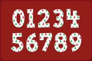 Versatile Collection of Christmas Tree Numbers for Various Uses vector